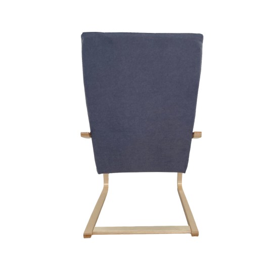 Πολυθρόνα ArteLibre NORDVIK Γκρι/Φυσικό Ύφασμα/Ξύλο 60x71x105cm