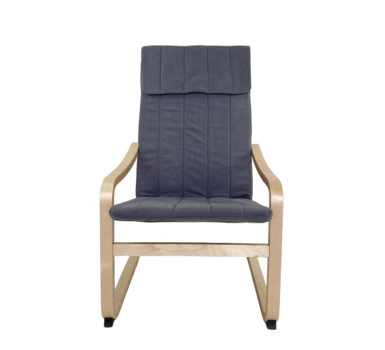 Πολυθρόνα ArteLibre NORDVIK Γκρι/Φυσικό Ύφασμα/Ξύλο 60x71x105cm