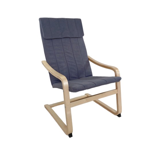 Πολυθρόνα ArteLibre NORDVIK Γκρι/Φυσικό Ύφασμα/Ξύλο 60x71x105cm