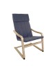 Πολυθρόνα ArteLibre NORDVIK Γκρι/Φυσικό Ύφασμα/Ξύλο 60x71x105cm