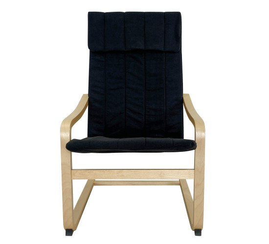 Πολυθρόνα ArteLibre NORDVIK Μαύρο/Φυσικό Ύφασμα/Ξύλο 60x71x105cm