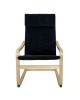 Πολυθρόνα ArteLibre NORDVIK Μαύρο/Φυσικό Ύφασμα/Ξύλο 60x71x105cm