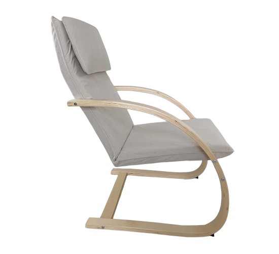 Πολυθρόνα ArteLibre VESNA Μπεζ/Φυσικό Ύφασμα/Ξύλο 67x78x92cm