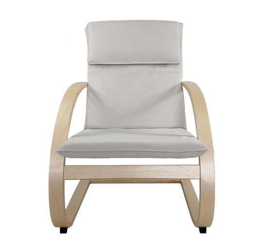 Πολυθρόνα ArteLibre VESNA Μπεζ/Φυσικό Ύφασμα/Ξύλο 67x78x92cm