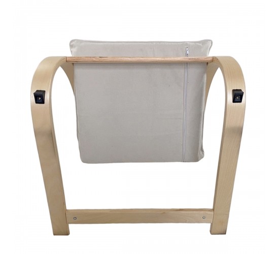 Πολυθρόνα ArteLibre VESNA Μπεζ/Φυσικό Ύφασμα/Ξύλο 67x78x92cm