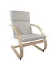 Πολυθρόνα ArteLibre VESNA Μπεζ/Φυσικό Ύφασμα/Ξύλο 67x78x92cm