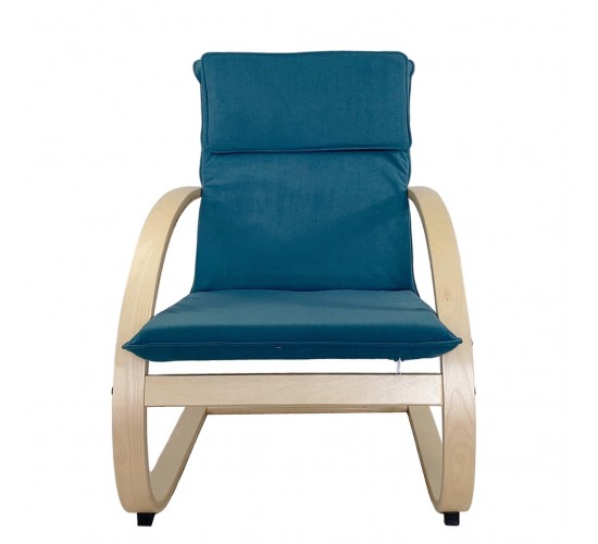 Πολυθρόνα ArteLibre VESNA Μπλε/Φυσικό Ύφασμα/Ξύλο 67x78x92cm