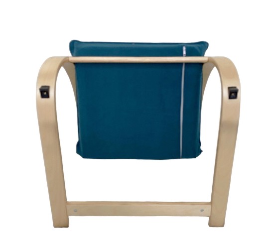 Πολυθρόνα ArteLibre VESNA Μπλε/Φυσικό Ύφασμα/Ξύλο 67x78x92cm