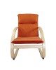 Πολυθρόνα ArteLibre VESNA Πορτοκαλί/Φυσικό Ύφασμα/Ξύλο 67x78x92cm