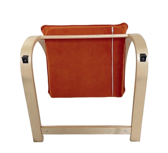 Πολυθρόνα ArteLibre VESNA Πορτοκαλί/Φυσικό Ύφασμα/Ξύλο 67x78x92cm