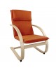 Πολυθρόνα ArteLibre VESNA Πορτοκαλί/Φυσικό Ύφασμα/Ξύλο 67x78x92cm