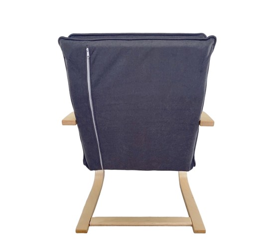 Πολυθρόνα ArteLibre VESNA Γκρι/Φυσικό Ύφασμα/Ξύλο 67x78x92cm