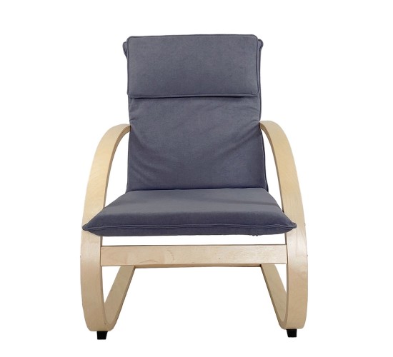 Πολυθρόνα ArteLibre VESNA Γκρι/Φυσικό Ύφασμα/Ξύλο 67x78x92cm