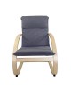 Πολυθρόνα ArteLibre VESNA Γκρι/Φυσικό Ύφασμα/Ξύλο 67x78x92cm