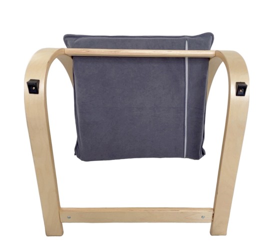 Πολυθρόνα ArteLibre VESNA Γκρι/Φυσικό Ύφασμα/Ξύλο 67x78x92cm