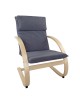Πολυθρόνα ArteLibre VESNA Γκρι/Φυσικό Ύφασμα/Ξύλο 67x78x92cm