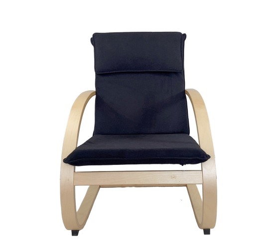 Πολυθρόνα ArteLibre VESNA Μαύρο/Φυσικό Ύφασμα/Ξύλο 67x78x92cm