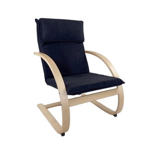 Πολυθρόνα ArteLibre VESNA Μαύρο/Φυσικό Ύφασμα/Ξύλο 67x78x92cm