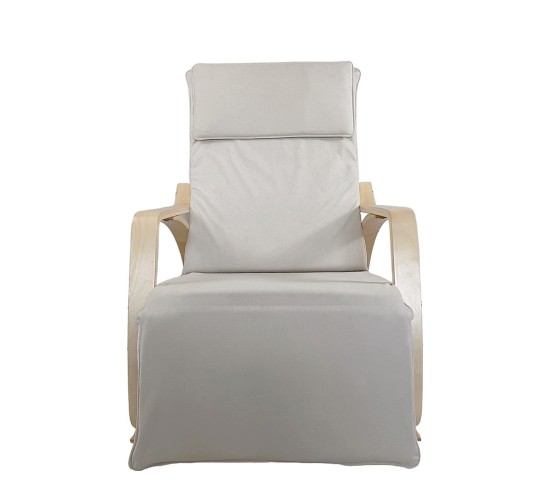 Πολυθρόνα Κουνιστή ArteLibre LUNDRA Μπεζ/Φυσικό Ύφασμα/Ξύλο 67x127x91cm