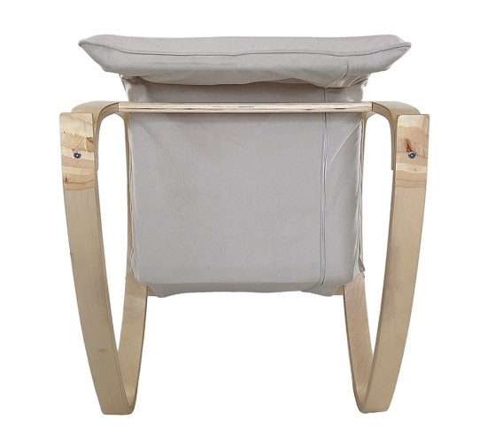 Πολυθρόνα Κουνιστή ArteLibre LUNDRA Μπεζ/Φυσικό Ύφασμα/Ξύλο 67x127x91cm