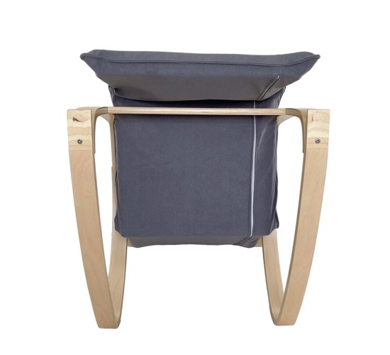 Πολυθρόνα Κουνιστή ArteLibre LUNDRA Γκρι/Φυσικό Ύφασμα/Ξύλο 67x127x91cm