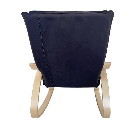 Πολυθρόνα Κουνιστή ArteLibre LUNDRA Μαύρο/Φυσικό Ύφασμα/Ξύλο 67x127x91cm