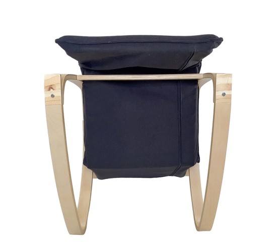 Πολυθρόνα Κουνιστή ArteLibre LUNDRA Μαύρο/Φυσικό Ύφασμα/Ξύλο 67x127x91cm