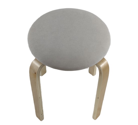 Σκαμπό ArteLibre MILOA Mπεζ/Φυσικό Ύφασμα/Ξύλο 42x42x45cm