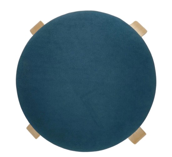 Σκαμπό ArteLibre MILOA Μπλε/Φυσικό Ύφασμα/Ξύλο 42x42x45cm