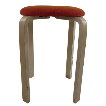 Σκαμπό ArteLibre MILOA Πορτοκαλί/Φυσικό Ύφασμα/Ξύλο 42x42x45cm