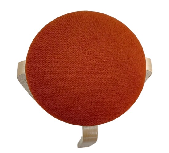 Σκαμπό ArteLibre MILOA Πορτοκαλί/Φυσικό Ύφασμα/Ξύλο 42x42x45cm