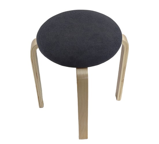 Σκαμπό ArteLibre MILOA Γκρι/Φυσικό Ύφασμα/Ξύλο 42x42x45cm