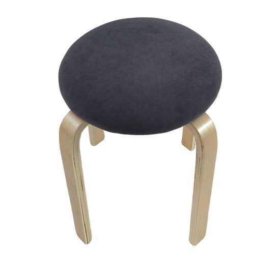 Σκαμπό ArteLibre MILOA Γκρι/Φυσικό Ύφασμα/Ξύλο 42x42x45cm