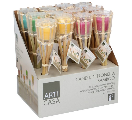 Κερί Πυρσός Citronella Μπαμπού Σε 6 Χρώματα ARTI CASA Κερί Πυρσός Citronella Μπαμπού Σε 6 Χρώματα ARTI CASA