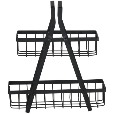Ράφι Διώροφο Μαύρο Μέταλλο 10x25.5x28cm