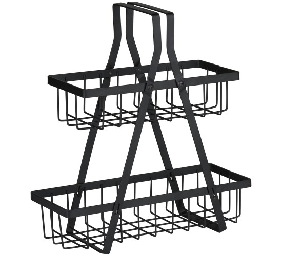 Ράφι Διώροφο Μαύρο Μέταλλο 10x25.5x28cm