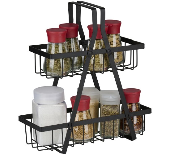 Ράφι Διώροφο Μαύρο Μέταλλο 10x25.5x28cm