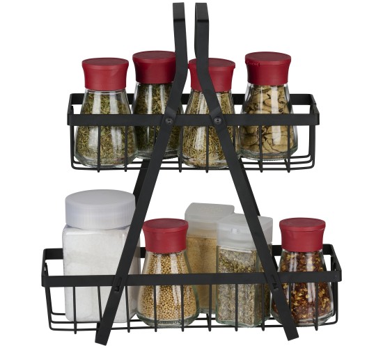 Ράφι Διώροφο Μαύρο Μέταλλο 10x25.5x28cm