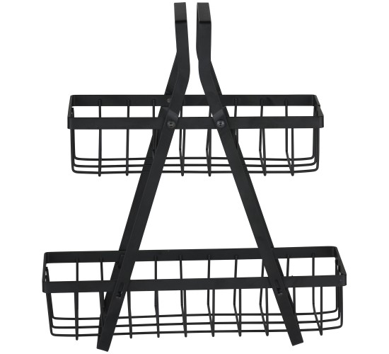 Ράφι Διώροφο Μαύρο Μέταλλο 10x25.5x28cm