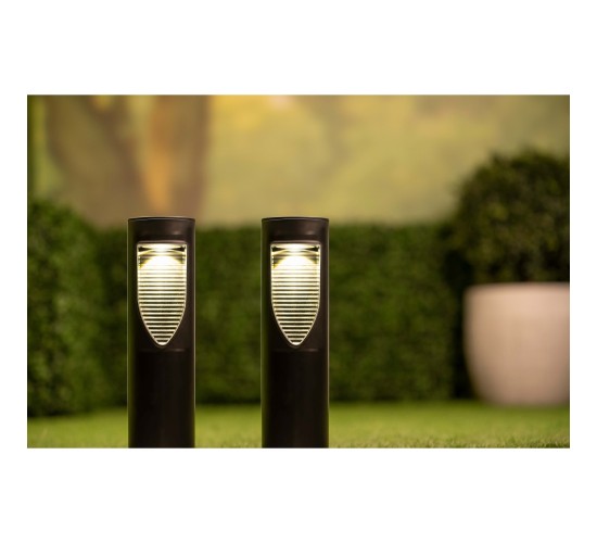 Φανάρι Κήπου LED Θερμό Φως Ηλιακό Μαύρο GRUNDIG