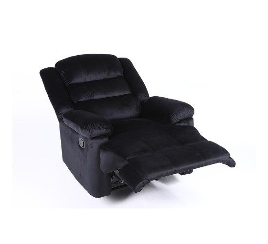 Πολυθρόνα Ανακλινόμενη ArteLibre CARINAE Μαύρο Βελούδο 93x90x100cm