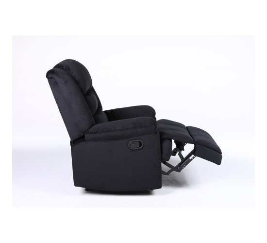 Πολυθρόνα Ανακλινόμενη ArteLibre CARINAE Μαύρο Βελούδο 93x90x100cm