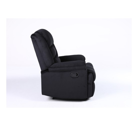 Πολυθρόνα Ανακλινόμενη ArteLibre CARINAE Μαύρο Βελούδο 93x90x100cm