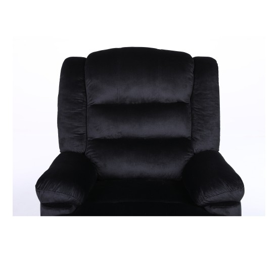 Πολυθρόνα Ανακλινόμενη ArteLibre CARINAE Μαύρο Βελούδο 93x90x100cm