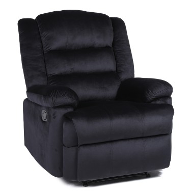 Πολυθρόνα Ανακλινόμενη ArteLibre CARINAE Μαύρο Βελούδο 93x90x100cm