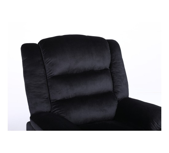 Πολυθρόνα Ανακλινόμενη ArteLibre CARINAE Μαύρο Βελούδο 93x90x100cm