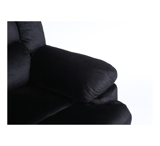 Πολυθρόνα Ανακλινόμενη ArteLibre CARINAE Μαύρο Βελούδο 93x90x100cm