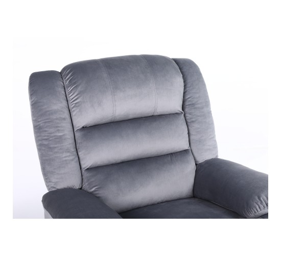 Πολυθρόνα Ανακλινόμενη ArteLibre CARINAE Γκρι Βελούδο 93x90x100cm