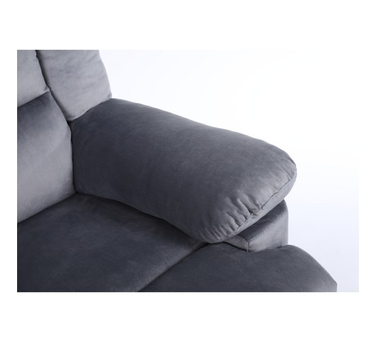 Πολυθρόνα Ανακλινόμενη ArteLibre CARINAE Γκρι Βελούδο 93x90x100cm