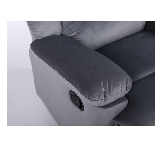 Πολυθρόνα Ανακλινόμενη ArteLibre CARINAE Γκρι Βελούδο 93x90x100cm